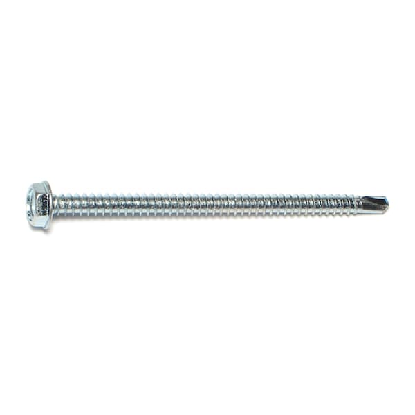 Midwest Fastener Self-Drilling Screw, #10 x 3 in, Zinc Plated Steel Flange Hex Head External Hex Drive, 100 PK 50892 - main